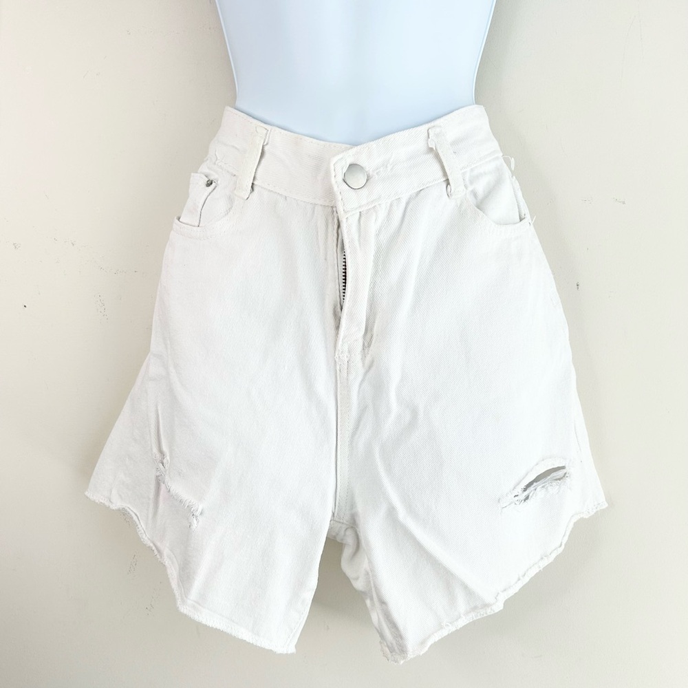 Oak + Fort women's Bermuda Jorts Jean Shorts High Rise Cut off Boho Western - Picture 5 of 16